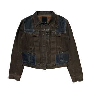 Rick Owens SLAB Waxed oiled coated patch denim jacket